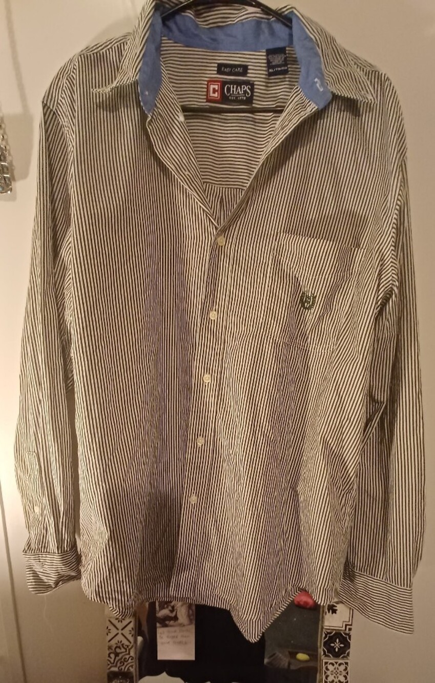 Men's Slim Fit Striped Button-Down Shirt - Black & White